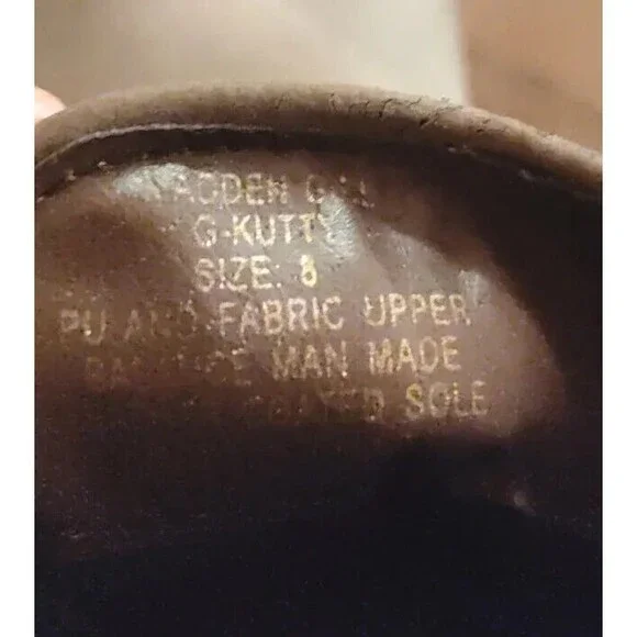 Madden Girl Ankle Boots Pull On Block Heel Women’s Size 8 Taupe Fabric - Picture 7 of 7